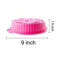 DiDaDi Pink Round Silicone 3D Rose Flower Pattern Bread Cake DIY Baking Mould Pan Mold N2
