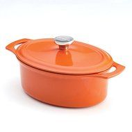 Rachael Ray Cast Iron Orange 3.5-Quart Covered Oval Casserole Oven-Safe To: 500-Degrees F