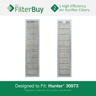 2 - Hunter 30973 Air Purifier Replacement Filter. Designed by FilterBuy to fit Hunter Models 30890 &amp; 30895.