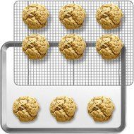 Aluminum Baking Sheet Pan Half-Size (13" x 18") and Stainless Steel Cooling Rack Set (11.5" x 16.5") | Designed...