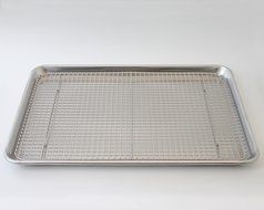 Aluminum Baking Sheet Pan Half-Size (13" x 18") and Stainless Steel Cooling Rack Set (11.5" x 16.5") | Designed... N4
