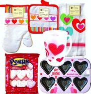Hipster Valentine's Day Kitchen Bakeware,oven Mitt, Kitchen Towel, Pot Holder, Heart Shaped Baking Pan,freezer...