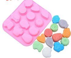 ALVA Home 12 holes animal cake mold Silicone Chocolate Moulds 5pcs#CM104