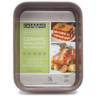 casaWare Ceramic Coated NonStick Lasagna/Roaster Pan 13 x 10 x 3-Inch (Cream/Red) N7