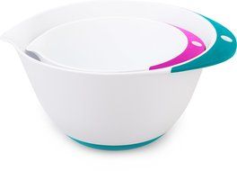 Holstein Housewares HB-07034EM 2 Piece Mixing Bowl Set - Teal/Magenta