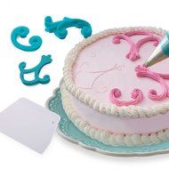 Cake Deco Kit -12 pc Cake Decorating Press Set,Icing Smoother,Silicone Pastry Icing Bag With 2 Stainless Steel...