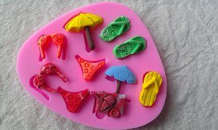 Design 183 The Holiday Beach Theme 3D Silicone Fondant Mold, Cake Decoration Tool, Food Grade Material