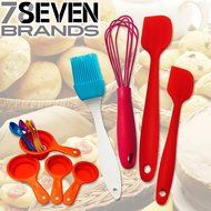 78Seven Silicone Bakeware Measuring Spoons and Cups Baking Set Bundle with 9-Piece Measuring Cup Set and Measuring... N7