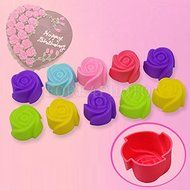 10 Silicone Rose Muffin Cookie Cup Cake Baking Mold Cake Decorating Supplies DIY N4