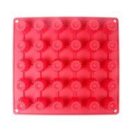 GlobalHouse Durable Red Silicone 30-Cavity Cute Flower Shape Little Cup Jelly Cake Pop Makers, DIY Mold Tray Baking...