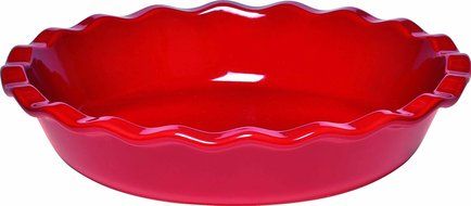 Emile Henry Made In France 9" Pie Dish, Burgundy Red