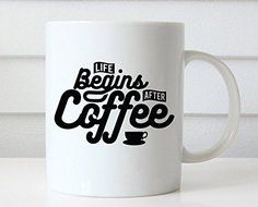 11 Ounce,Life Begins After Coffee Mug, Coffee Mugs with Sayings, Funny Coffee Mug, Quote Coffee Mug Coffee Mugs...