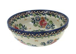 Polish Pottery Red Sunset Dessert Bowl