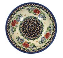 Polish Pottery Red Sunset Dessert Bowl N2