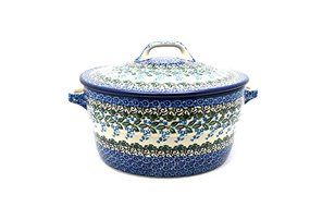Polish Pottery Baker - Round Covered Casserole - Wisteria