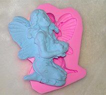 Design 237 The Angel Hold the Flower Silicone Fondant Mold, Cake Decoration Tool, Food Grade Material