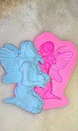 Design 237 The Angel Hold the Flower Silicone Fondant Mold, Cake Decoration Tool, Food Grade Material N2