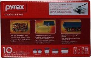 Pyrex Simply Store 10-Piece Glass Food Storage Set with Blue Lids N6