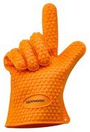 Heat Resistant Silicone Gloves (Orange) - Great for Use In Kitchen Handling All High Temperature Food- Protective... N3