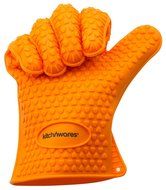 Heat Resistant Silicone Gloves (Orange) - Great for Use In Kitchen Handling All High Temperature Food- Protective... N4