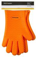 Heat Resistant Silicone Gloves (Orange) - Great for Use In Kitchen Handling All High Temperature Food- Protective... N5