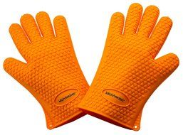 Heat Resistant Silicone Gloves (Orange) - Great for Use In Kitchen Handling All High Temperature Food- Protective... N6