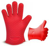 Heat Resistant Silicone Gloves (Orange) - Great for Use In Kitchen Handling All High Temperature Food- Protective... N7