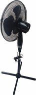 LavoHome Quiet 16" Black Standing Floor Fan 3-Speed Oscillating Adjustable Height N4