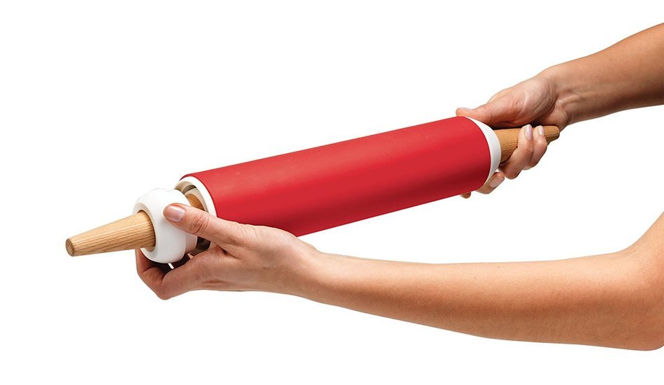 Chef'n PinPair Silicone and French Rolling Pin Set (Cherry) N3