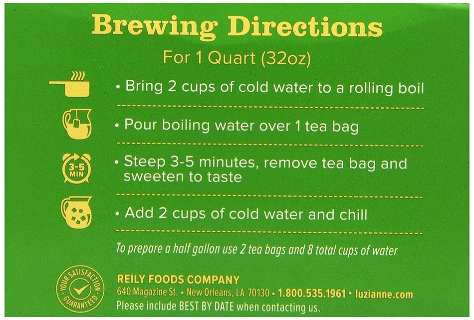 Luzianne Specially Blended for Iced Tea, Decaffeinated Family Sized, 48-Count Tea Bags N3