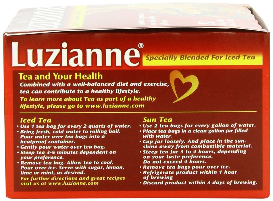 Luzianne Specially Blended for Iced Tea, Decaffeinated Family Sized, 48-Count Tea Bags N10