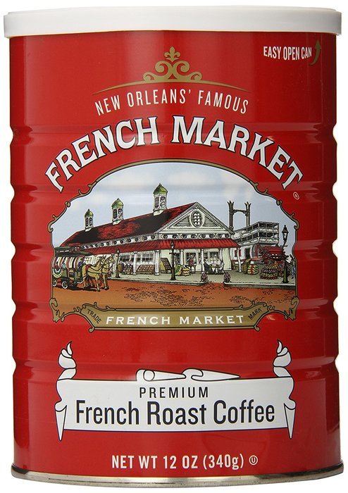FRENCH MARKET Coffee and Chicory, Medium-Dark Roast, 12 Ounce Can N6