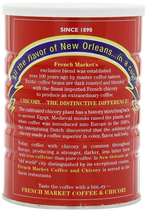 FRENCH MARKET Coffee and Chicory, Medium-Dark Roast, 12 Ounce Can N16