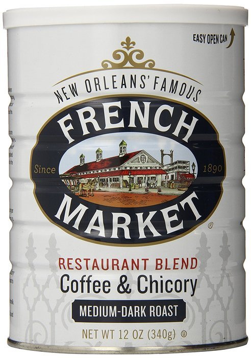 FRENCH MARKET Coffee and Chicory, Medium-Dark Roast, 12 Ounce Can N20
