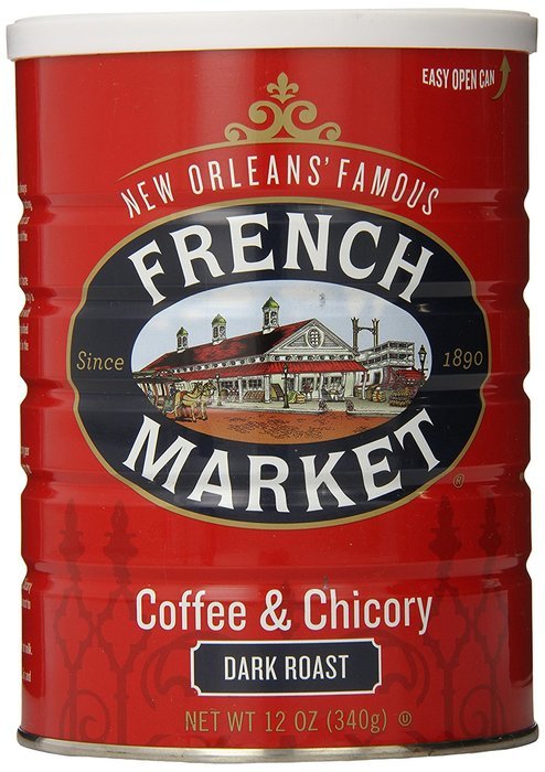 FRENCH MARKET Coffee and Chicory, Medium-Dark Roast, 12 Ounce Can N25