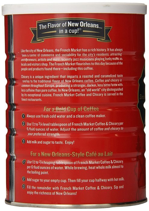 FRENCH MARKET Coffee and Chicory, Medium-Dark Roast, 12 Ounce Can N27