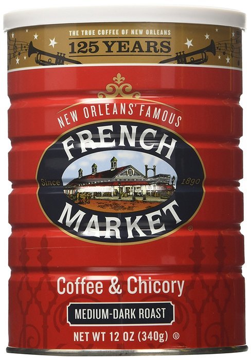 FRENCH MARKET Coffee and Chicory, Medium-Dark Roast, 12 Ounce Can N30