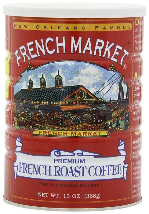 FRENCH MARKET Coffee and Chicory, Medium-Dark Roast, 12 Ounce Can N32