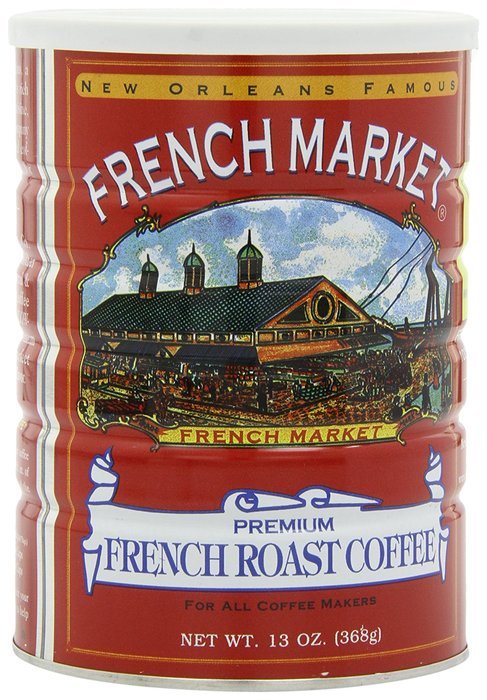 FRENCH MARKET Coffee and Chicory, Medium-Dark Roast, 12 Ounce Can N35