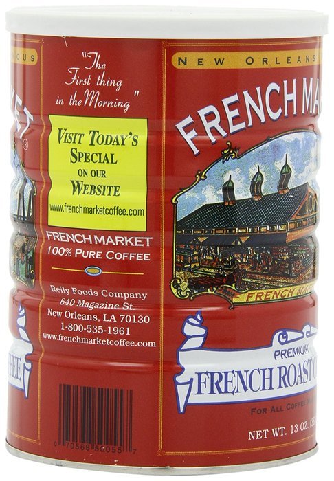 FRENCH MARKET Coffee and Chicory, Medium-Dark Roast, 12 Ounce Can N37