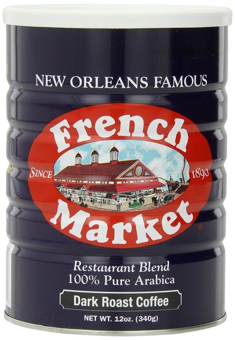 FRENCH MARKET Coffee and Chicory, Medium-Dark Roast, 12 Ounce Can N38