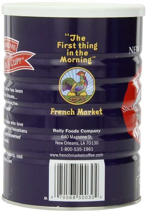 FRENCH MARKET Coffee and Chicory, Medium-Dark Roast, 12 Ounce Can N39