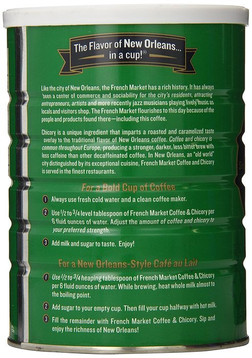 FRENCH MARKET Coffee and Chicory, Medium-Dark Roast, 12 Ounce Can N43