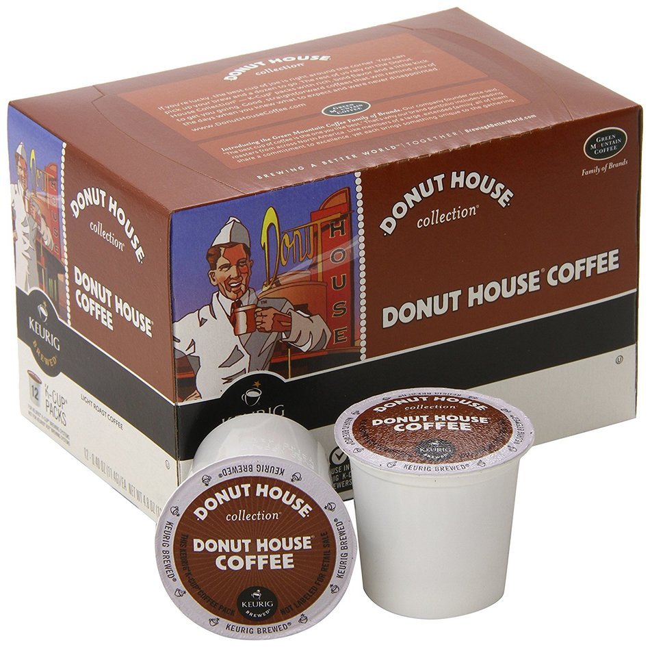 Donut House Coffee, K-Cup Portion Pack for Keurig K-Cup Brewers, Light Roast 12-Count N2