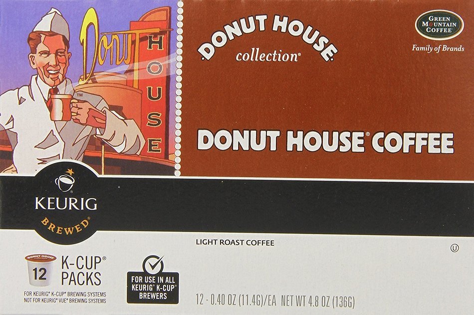 Donut House Coffee, K-Cup Portion Pack for Keurig K-Cup Brewers, Light Roast 12-Count N3