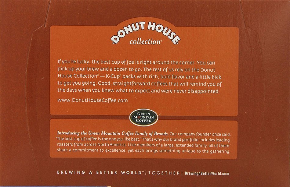 Donut House Coffee, K-Cup Portion Pack for Keurig K-Cup Brewers, Light Roast 12-Count N4