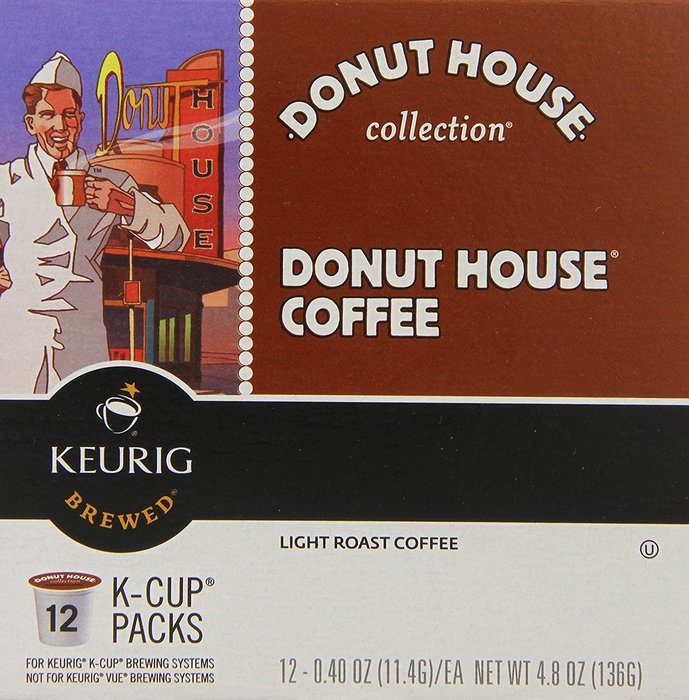 Donut House Coffee, K-Cup Portion Pack for Keurig K-Cup Brewers, Light Roast 12-Count N6