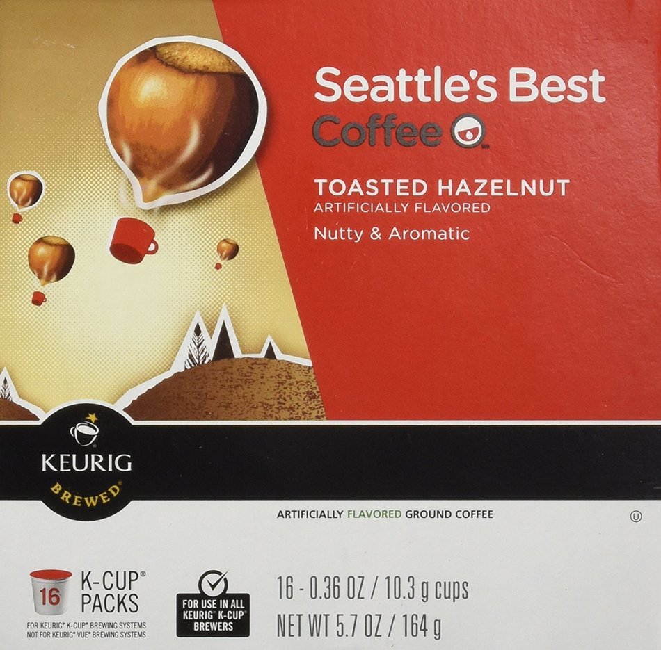 Seattle's Best Coffee Toasted Hazelnut K-cup 16 Packs
