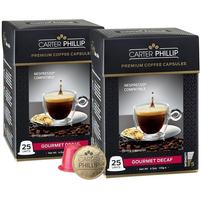 Nespresso Compatible Capsules &ndash; 25 Count &ndash; Premium Dark Roast Espresso by Carter Phillip Fine Coffee - Fits Nespresso... N27