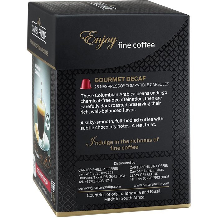 Nespresso Compatible Capsules &ndash; 25 Count &ndash; Premium Dark Roast Espresso by Carter Phillip Fine Coffee - Fits Nespresso... N28